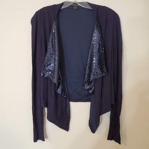 H&M Twenty One Blue Sequined lapel Cardigan size L